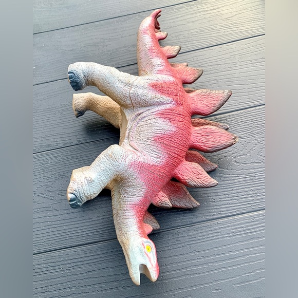 Vintage Large Rubber Plastic Realistic Pneumatic STEGOSAURUS Toy Dinosaur - Picture 16 of 16